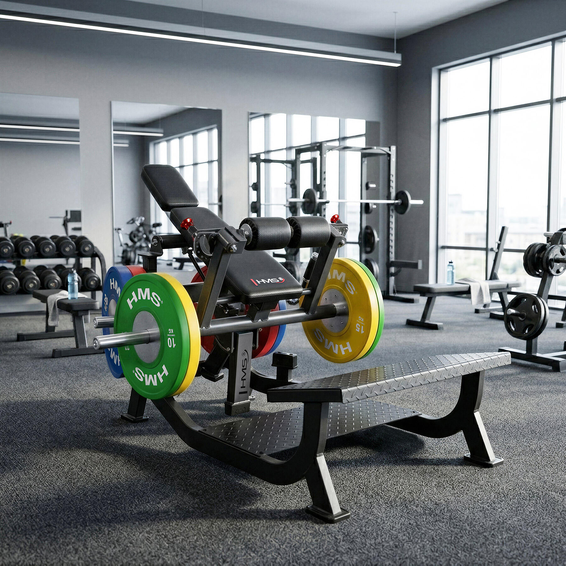 Appareil d'entraînement Hip Thrust pour les fessiers avec poids libres HMS MHT82 6/7