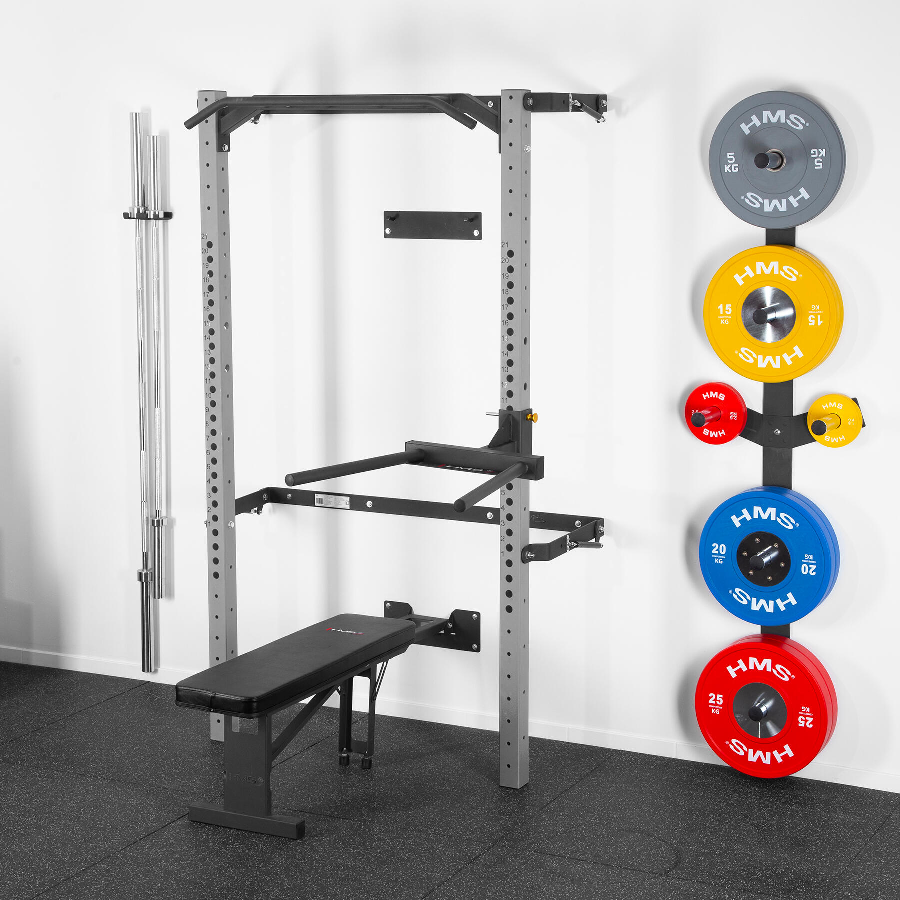 Multifunkční posilovací stojan - Power Rack HMS KLT22 šedý 5/7