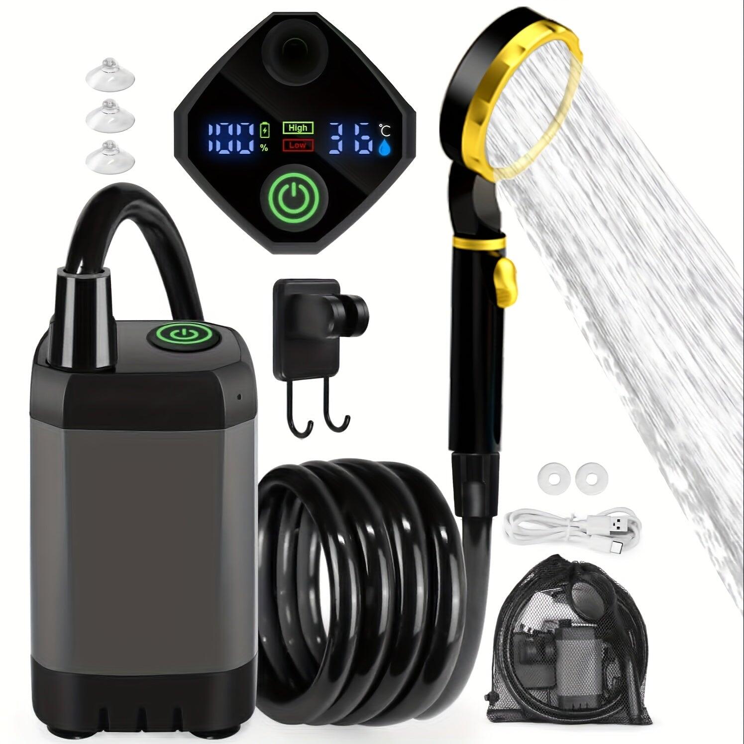 Portable Shower Rechargeable Self-Priming Camping