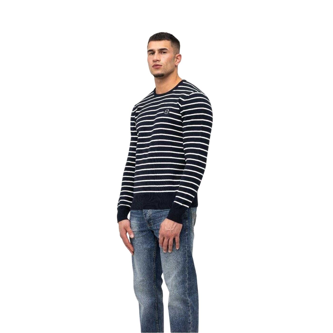 Marshall Artist Mens Striped Rib Knit Sweater Top