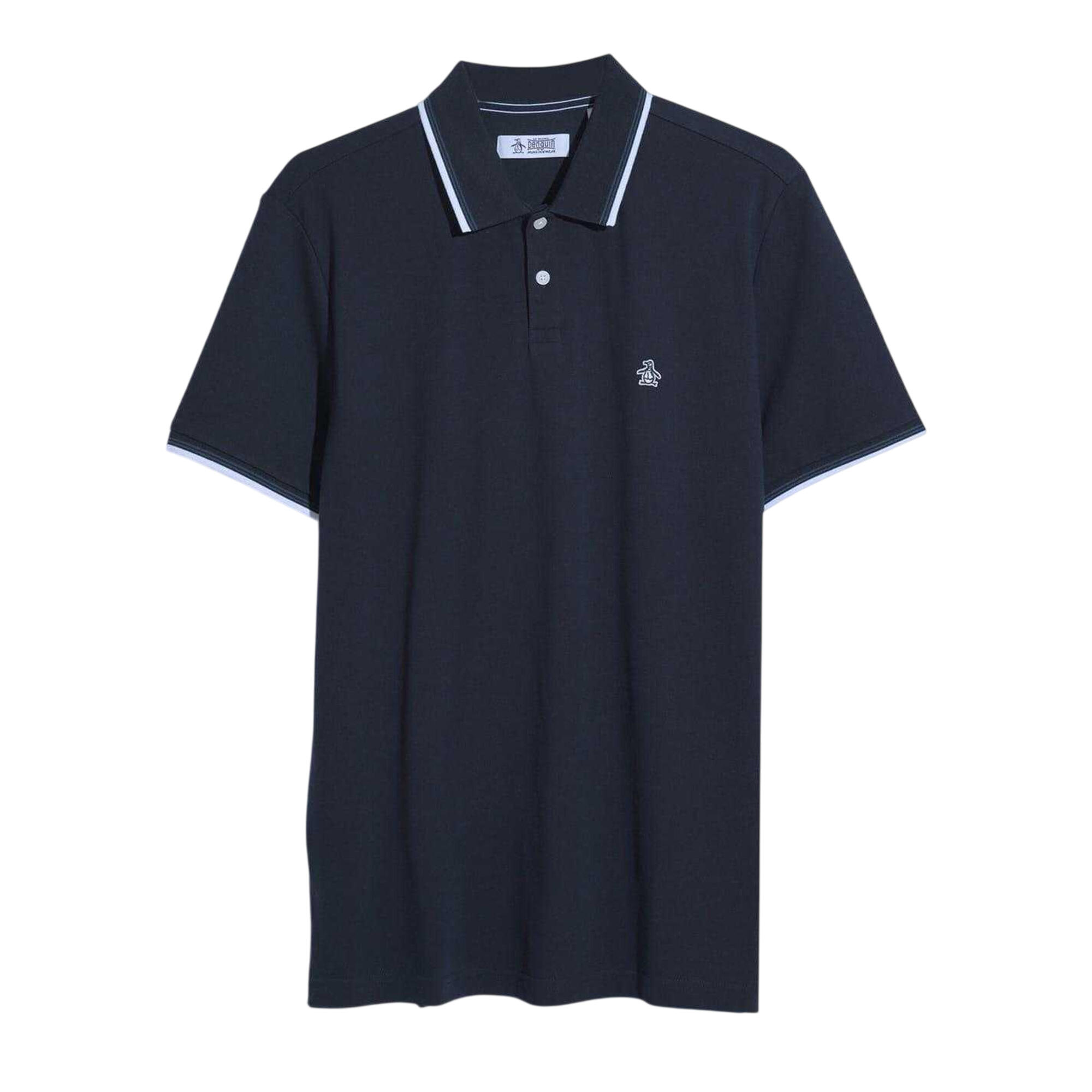 Original Penguin Mens Striped Regular Short-Sleeved Polo Shirt