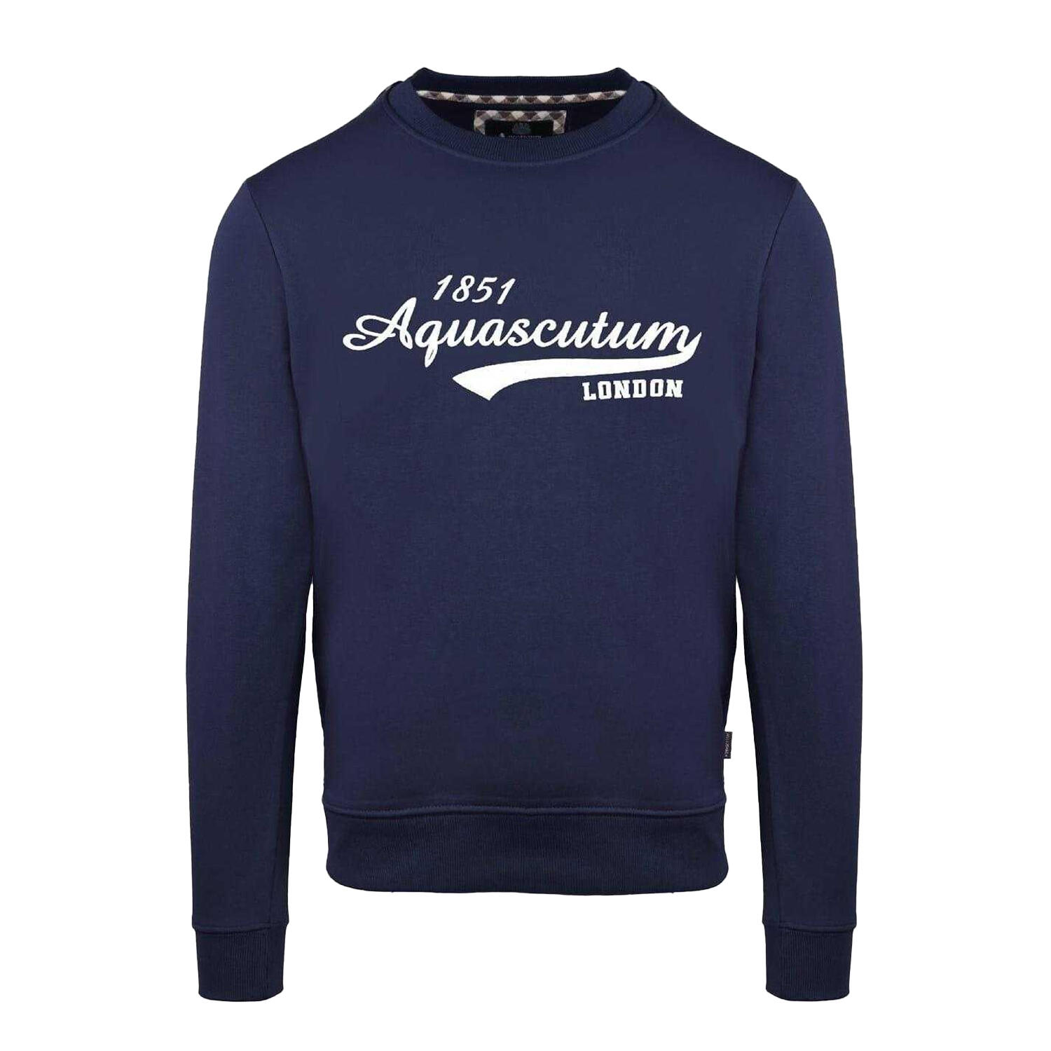 Aquascutum Mens Logo Crew Neck Sweatshirt