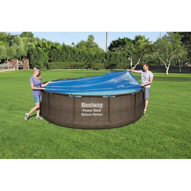 Cubierta de burbujas redonda para piscina Ø 3,56 m interior 3/7
