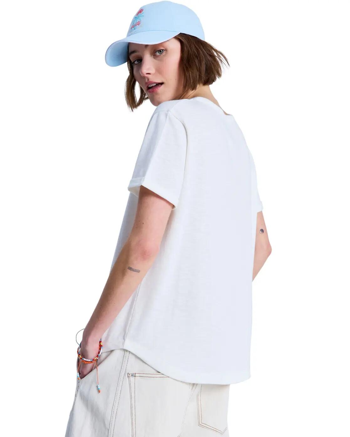 T-shirt à manches courtes OCEANWAVE REGULAR EMBY Blanc Femme 2/4