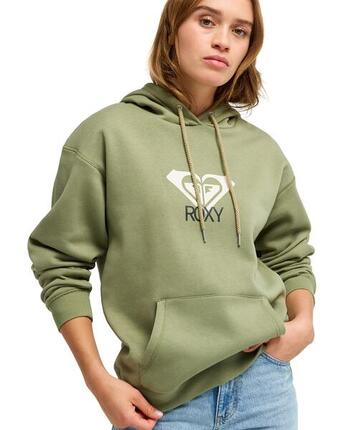 Sweat à capuche SURF STOKED BRUSHED ART Vert Femme