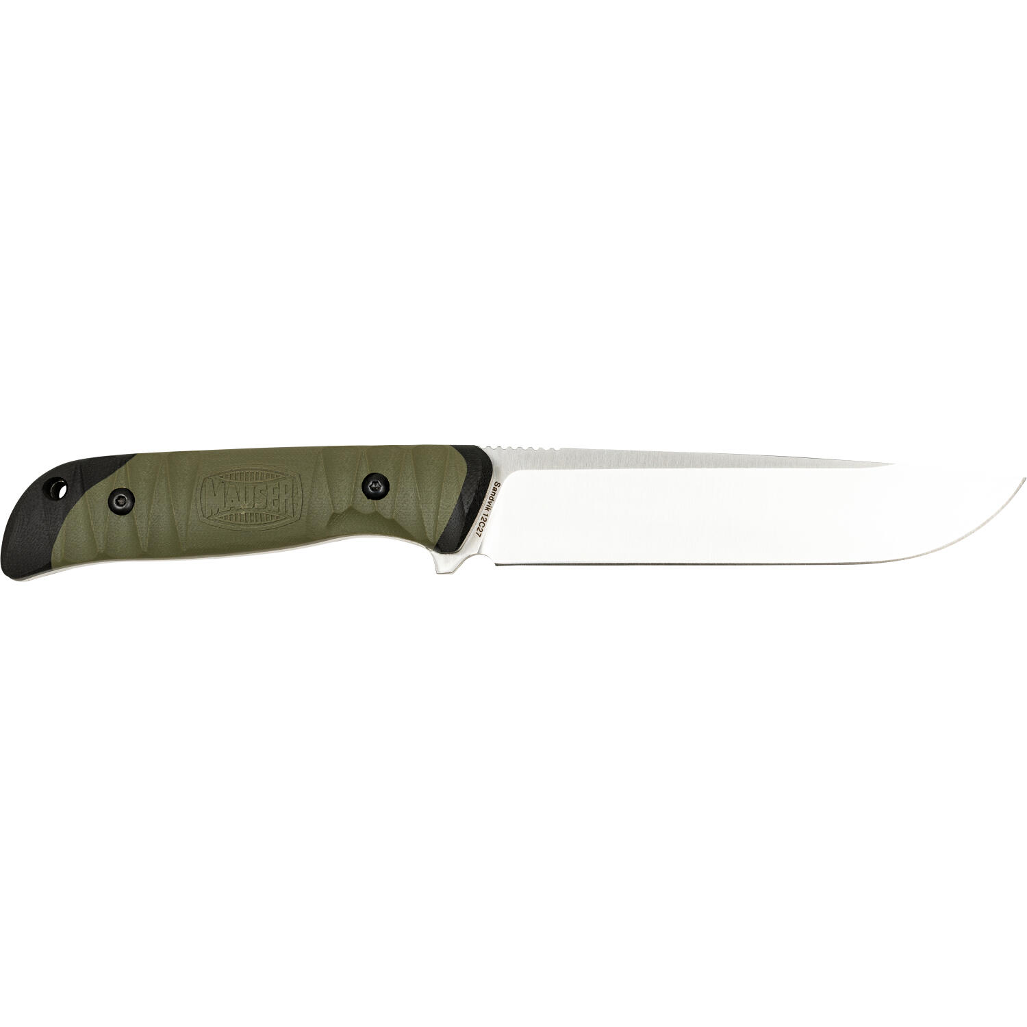 Jagdmesser Bushcrafter 13cm Kydex‑Scheide Sandvik-Stahl grün 4/5