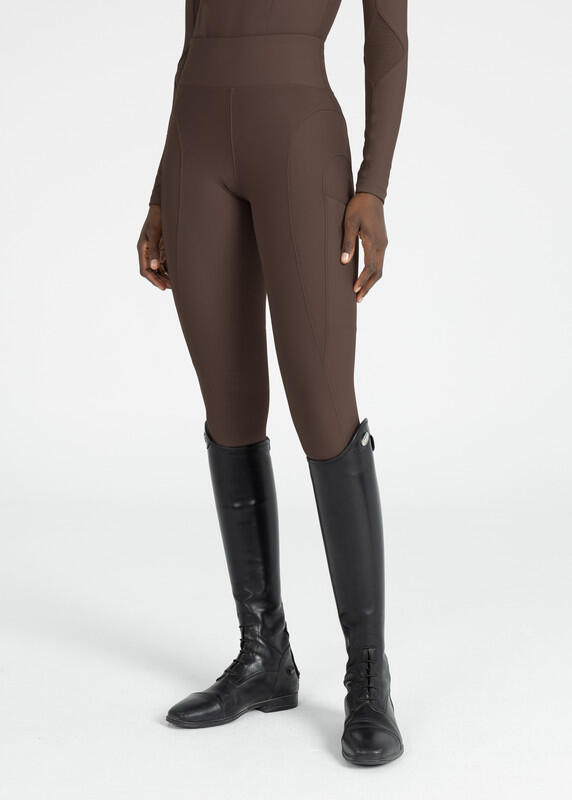 Leggings Pantalón Mujer Equitación Maximilian Outline Full Grip Mocha 3/7
