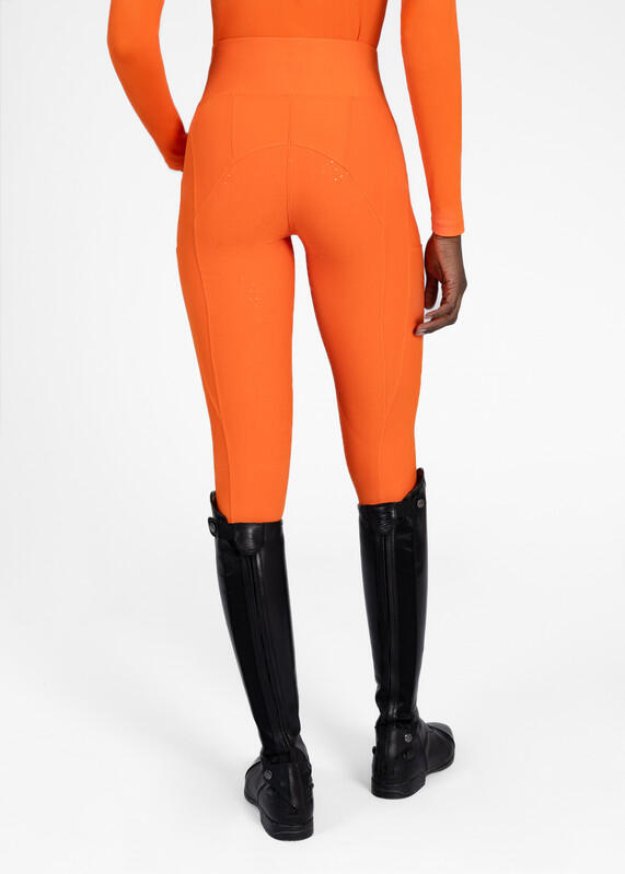 Leggings Pantalón Mujer Equitación Maximilian Outline Full Grip Mandarina 3/7