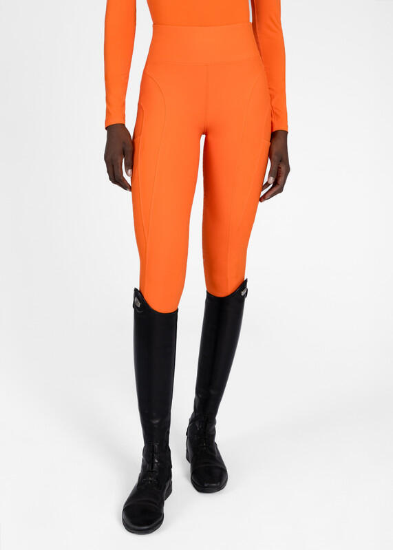 Leggings Pantalón Mujer Equitación Maximilian Outline Full Grip Mandarina 2/7