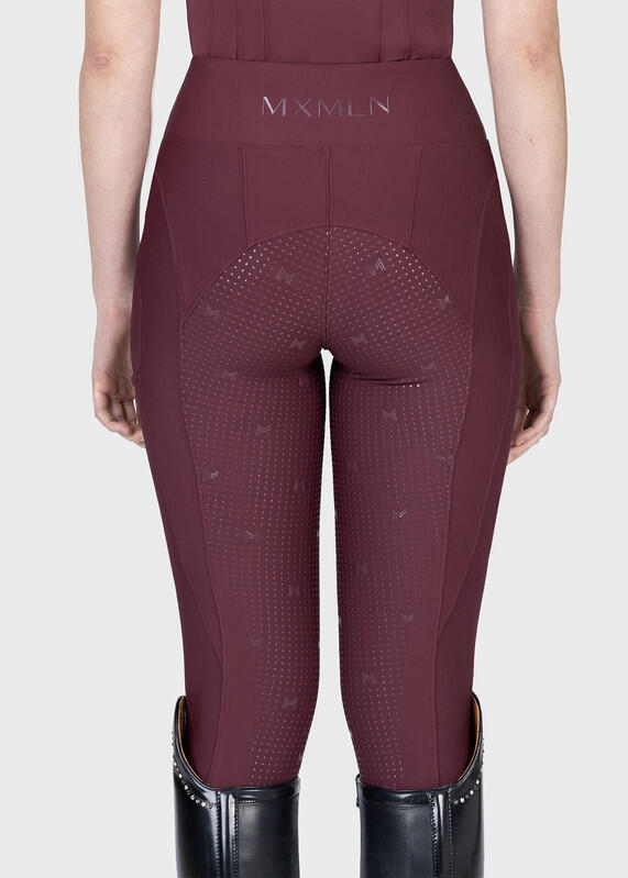 Leggings Pantalón Mujer Equitación Maximilian Outline Full Grip Granate 3/7