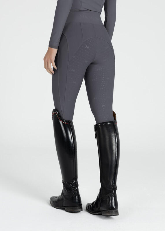 Leggings Pantalón Mujer Equitación Maximilian Outline Full Grip Grafito 3/7