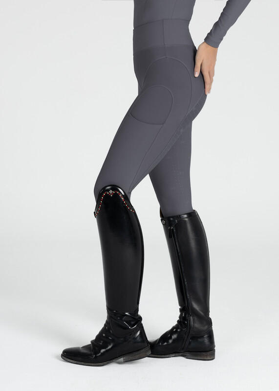 Leggings Pantalón Mujer Equitación Maximilian Outline Full Grip Grafito 2/7