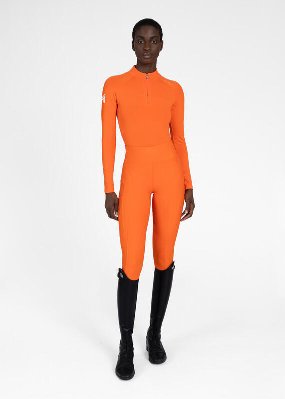 Leggings Pantalón Mujer Equitación Maximilian Outline Full Grip Mandarina 6/7