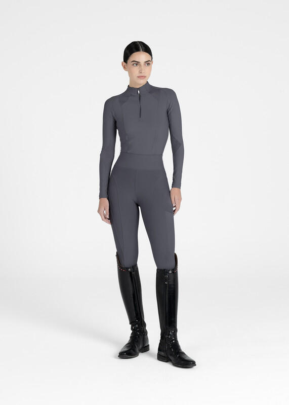 Leggings Pantalón Mujer Equitación Maximilian Outline Full Grip Grafito 6/7