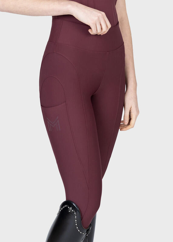 Leggings Pantalón Mujer Equitación Maximilian Outline Full Grip Granate 5/7