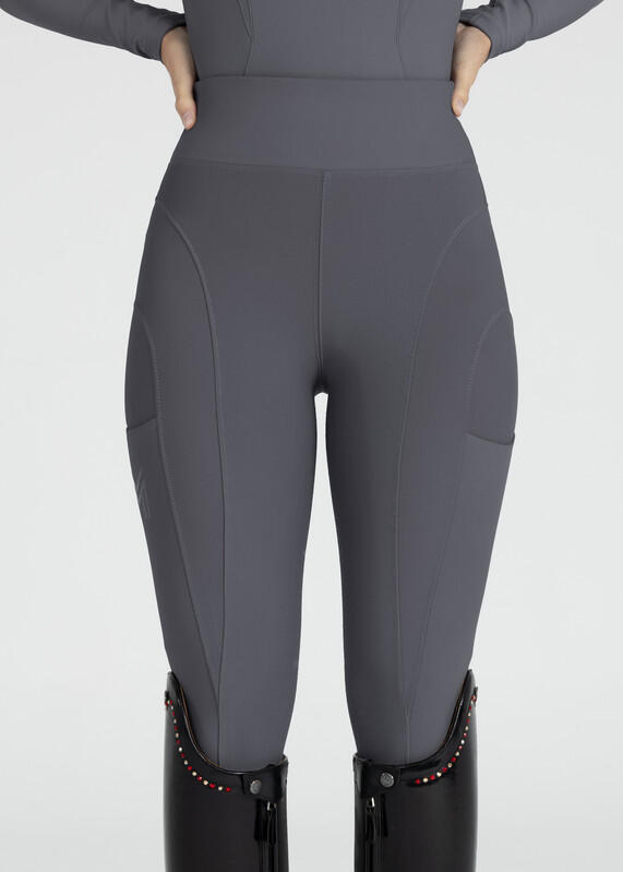 Leggings Pantalón Mujer Equitación Maximilian Outline Full Grip Grafito 5/7