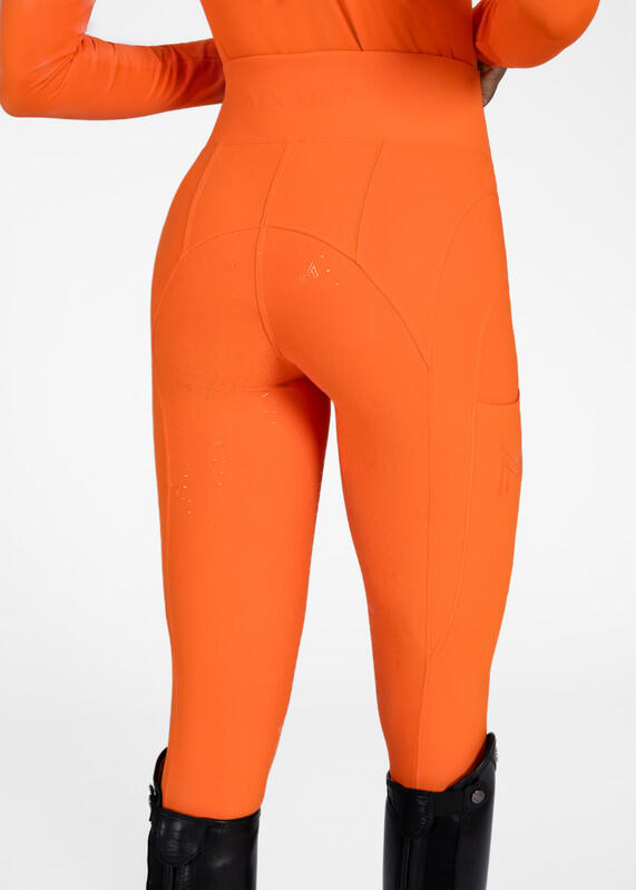 Leggings Pantalón Mujer Equitación Maximilian Outline Full Grip Mandarina 5/7