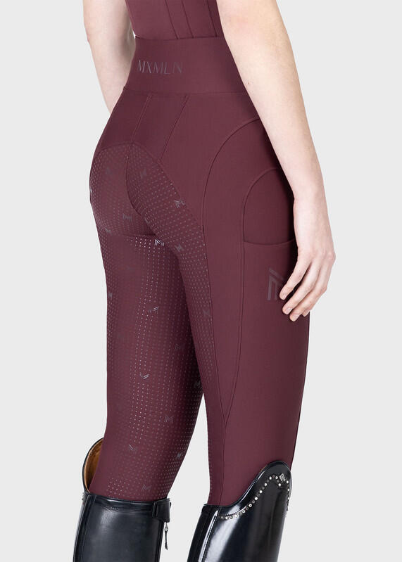 Leggings Pantalón Mujer Equitación Maximilian Outline Full Grip Granate 4/7