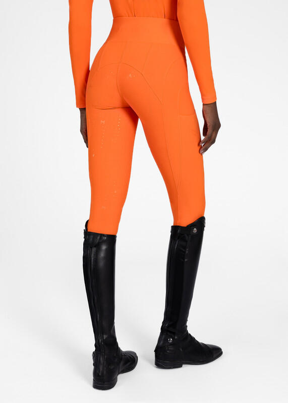Leggings Pantalón Mujer Equitación Maximilian Outline Full Grip Mandarina 4/7
