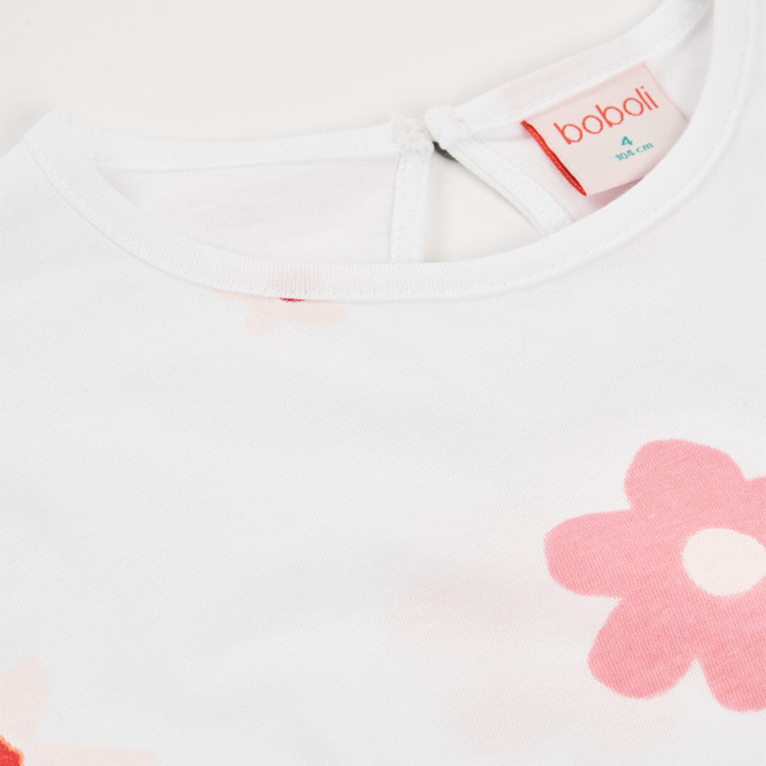 Vestido punto blanco estampado 3/4