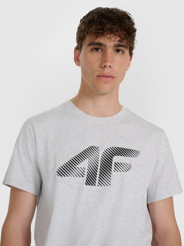 T-shirt regular z nadrukiem męski 4F 4FWMM00TTSHM2257 4/7