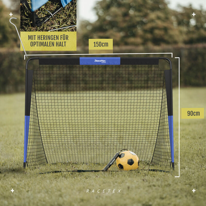 RACETEX Kinderfußballtor 2‑in‑1 mit Torwand 150x90 cm 3/6