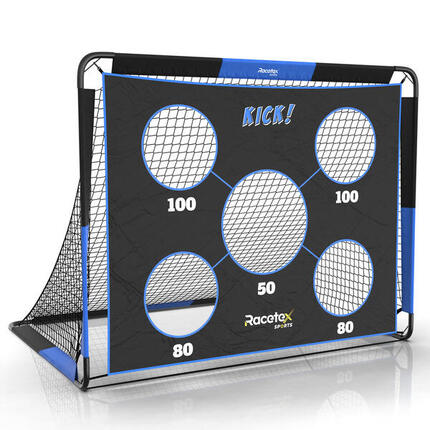 RACETEX Kinder-Fußballtor 150×90 cm, faltbar mit Torwand