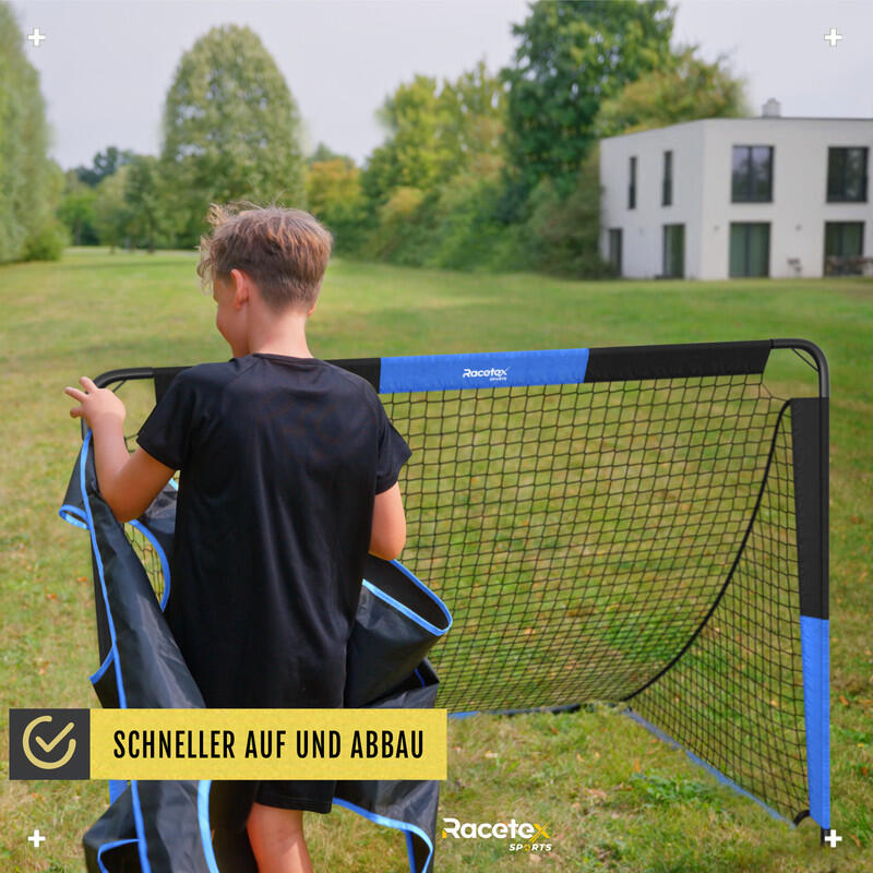 RACETEX Kinderfußballtor 2‑in‑1 mit Torwand 150x90 cm 6/6