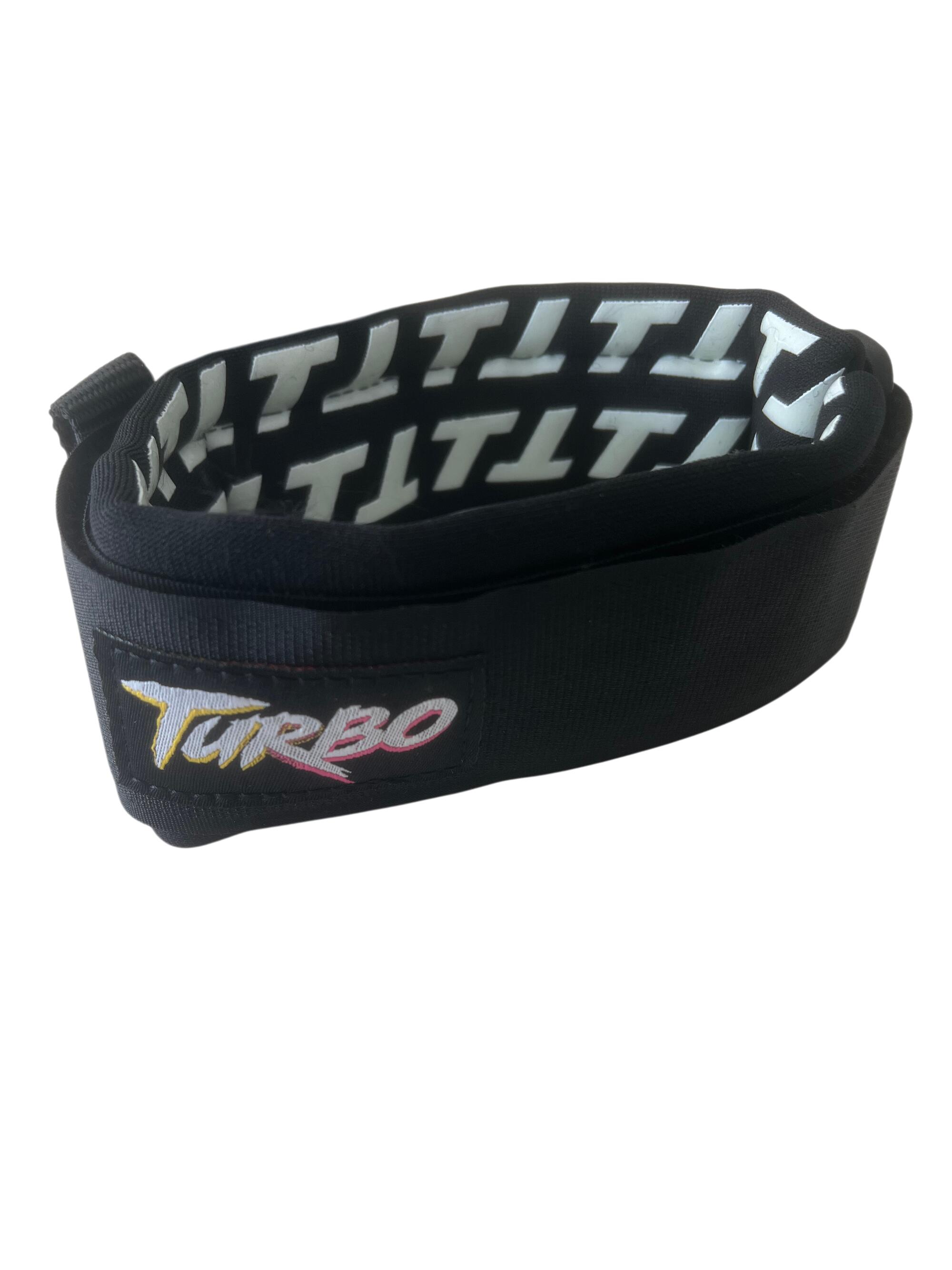 Leash bodyboard 8 mm TURBO, ultrarresistente, bíceps, negro/blanco 3/4