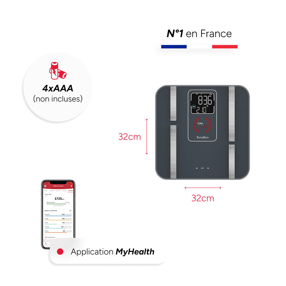 Pèse Personne COLOR COACH FIT - Impédancemètre Autonome ou Connecté 6/7