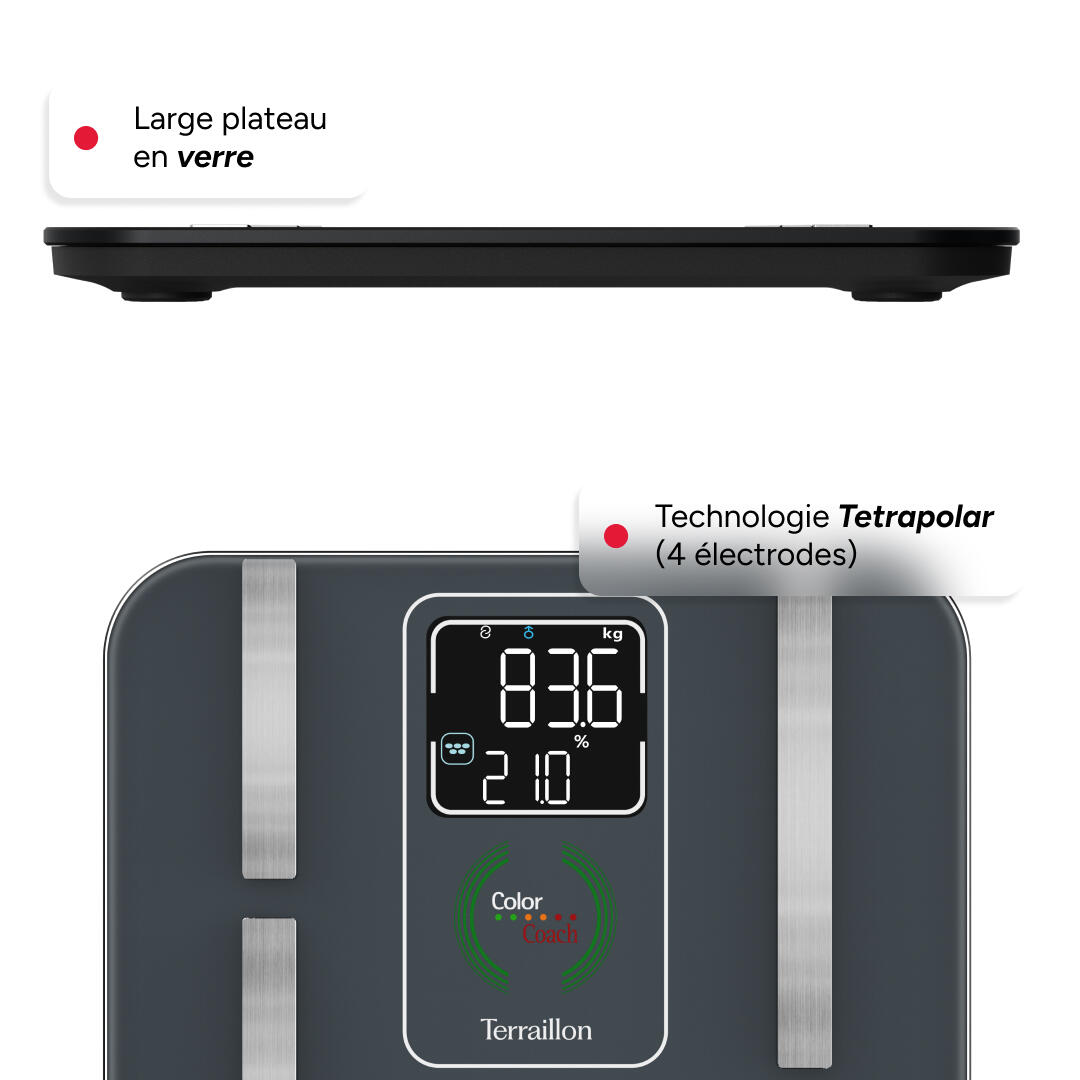 Pèse Personne COLOR COACH FIT - Impédancemètre Autonome ou Connecté 5/7