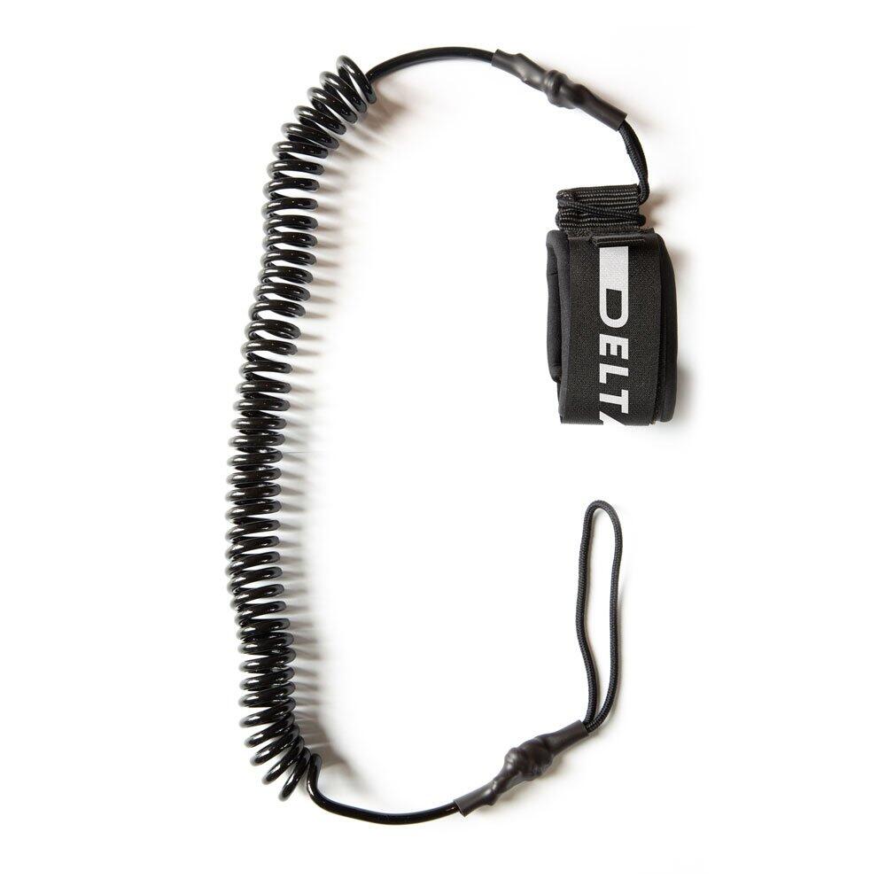 Coiled Leash 10' / 3 m for Stand Up Paddle - Delta Starter Black Leash