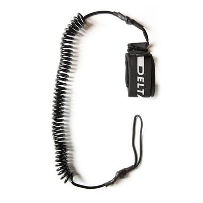Spiraalleash 10' / 3 m voor stand up paddle - delta starter zwarte leash