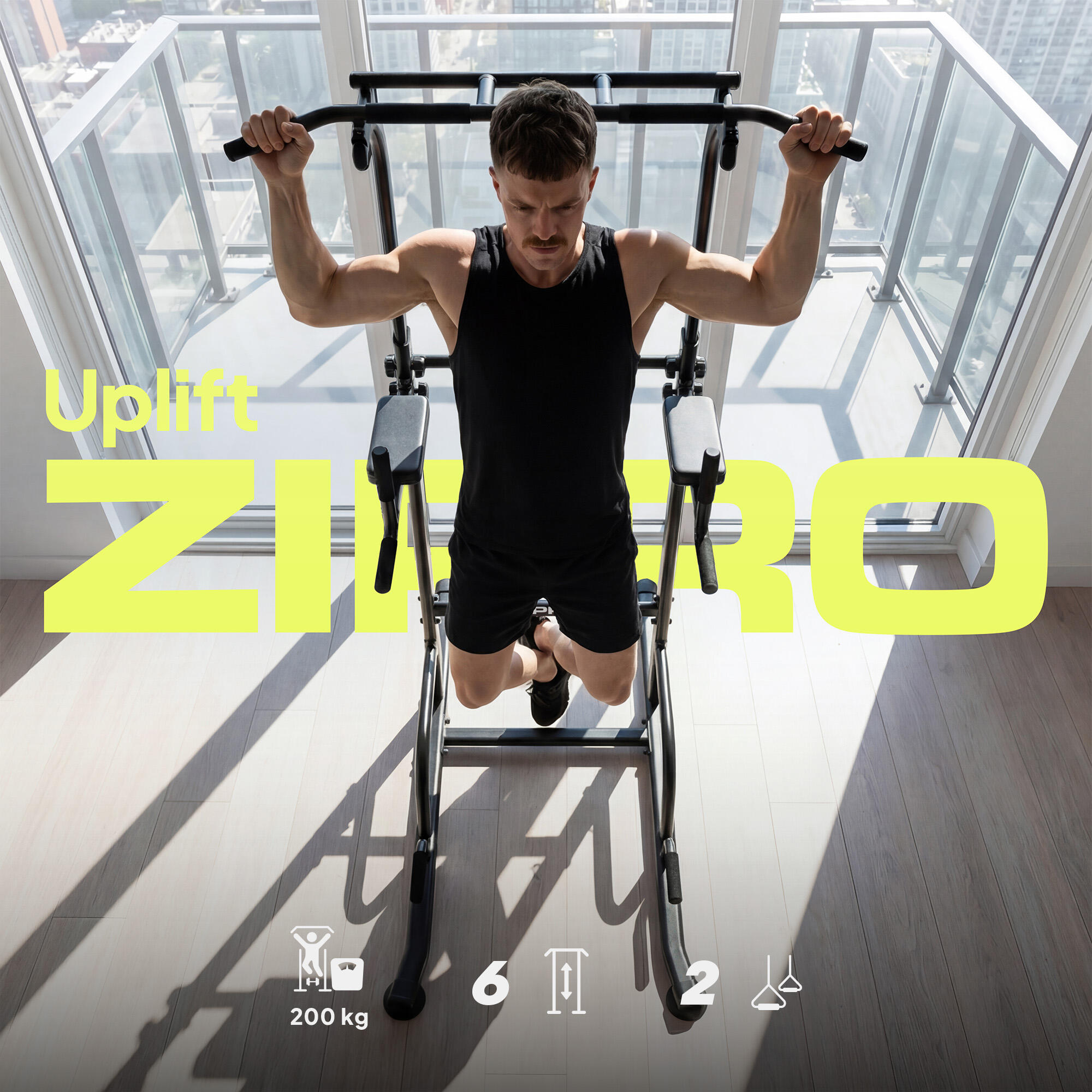 Wielofunkcyjna stacja do ćwiczeń dipy poręcze drążek regulowane Zipro Uplift 3/7
