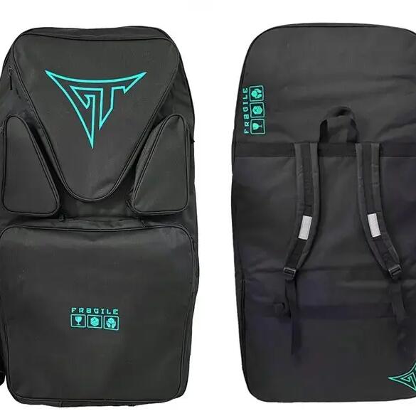 Travel bag for 3 bodyboards, black/turquoise