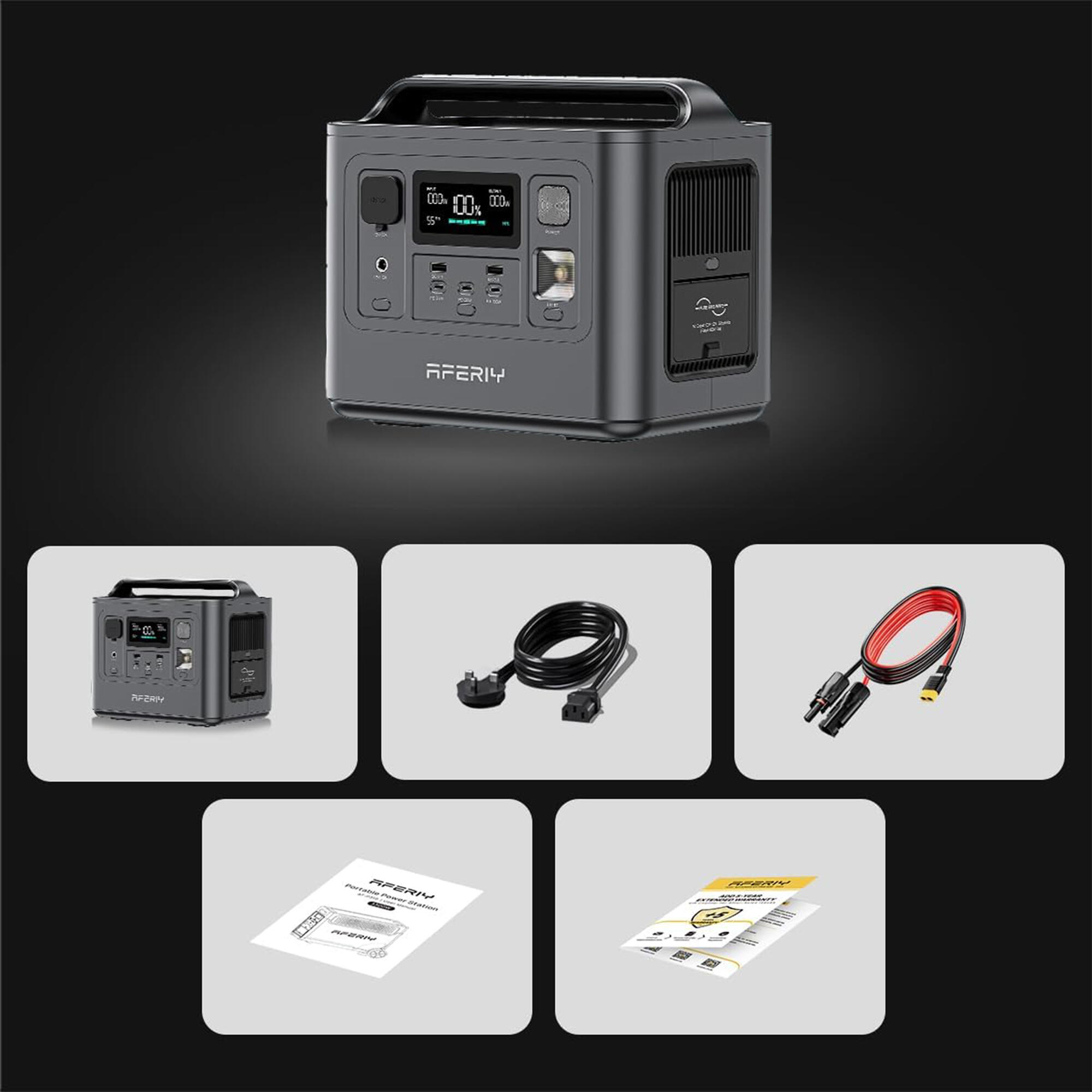 AFERIY P010 Estación de energía portátil 800W 512Wh 3/7