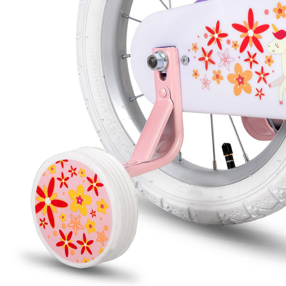 Fille Cyclisme Vélo Enfant avec petites roues panier porte-poupée 12" 5/6