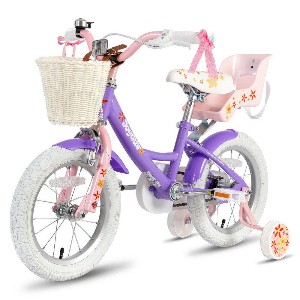 Fille Cyclisme Vélo Enfant avec petites roues panier porte-poupée 12" 4/6