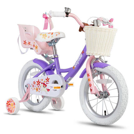 Fille Cyclisme Vélo Enfant avec petites roues panier porte-poupée 12