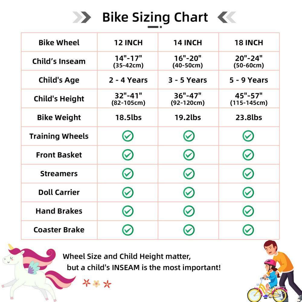 Fille Cyclisme Vélo Enfant avec petites roues panier porte-poupée 14" 5/6