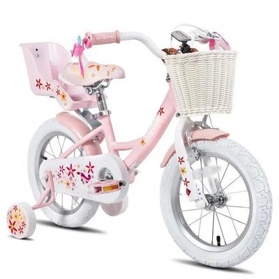 Meisjes fietsen kinderfiets met zijwieltjes mand & poppenzitje 12" unicorn