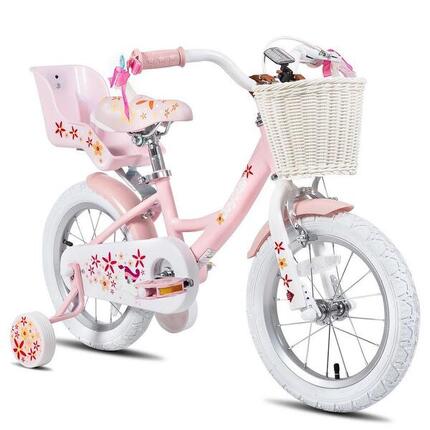 Fille Cyclisme Vélo Enfant avec petites roues panier porte-poupée 12