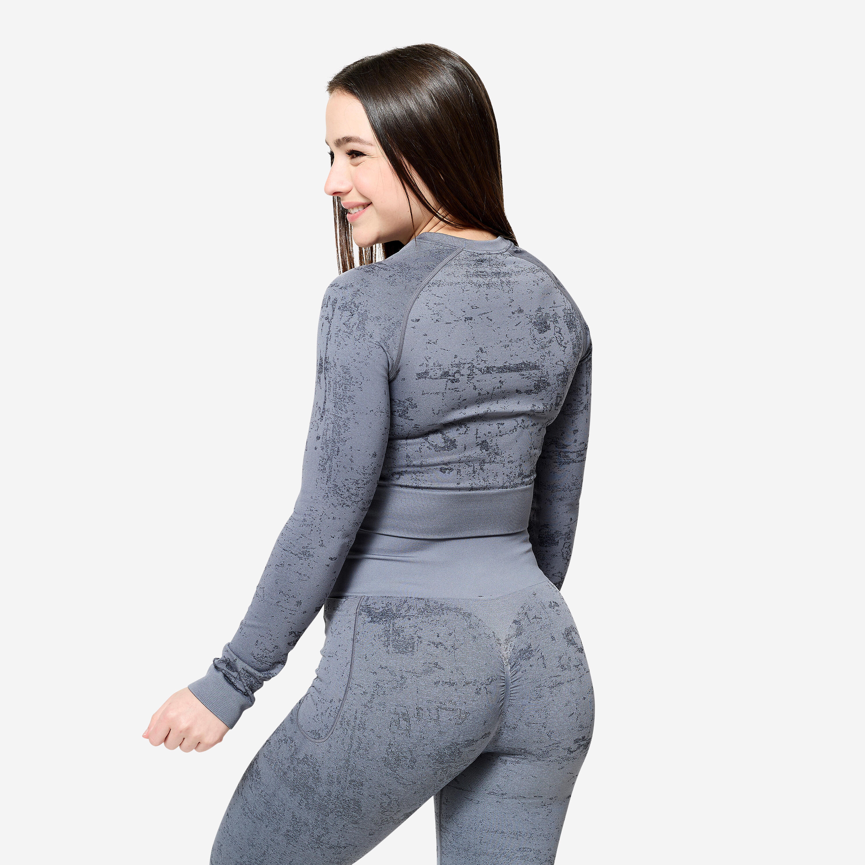 Segunda Vida - Camisola Crop Top de Mangas Compridas de Fitness... - Excelente 4/5