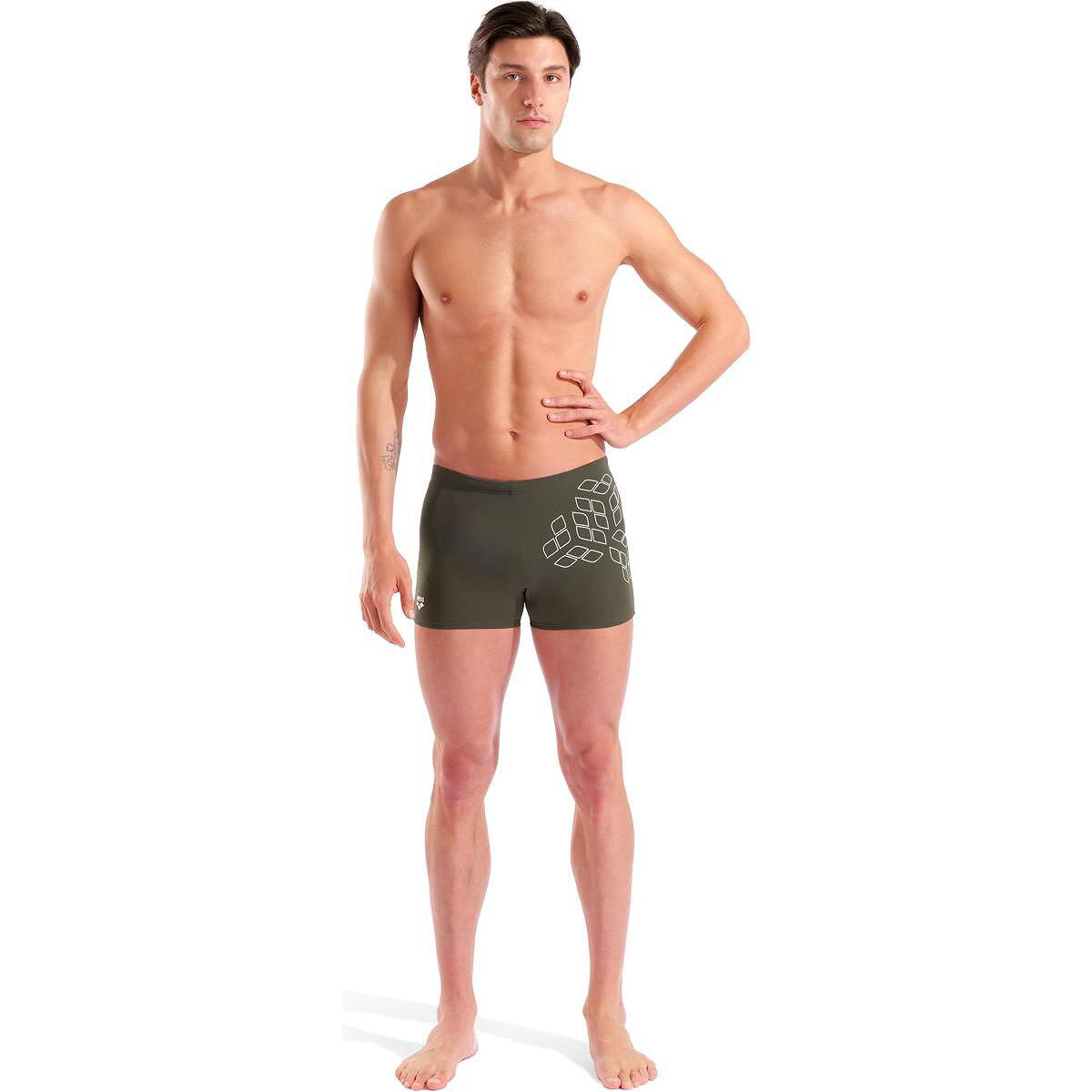 Arena Kikko Graphic Slip de Bain Hommes - Sauge / Blanc 4/7