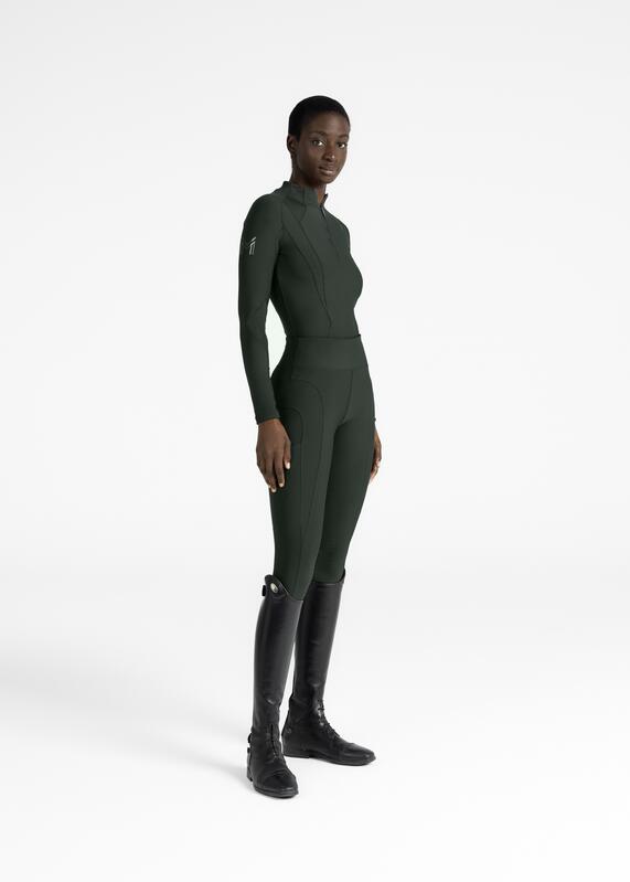 Leggings Pantalón Mujer Equitación Maximilian Outline Full Grip Verde Cazador 6/7