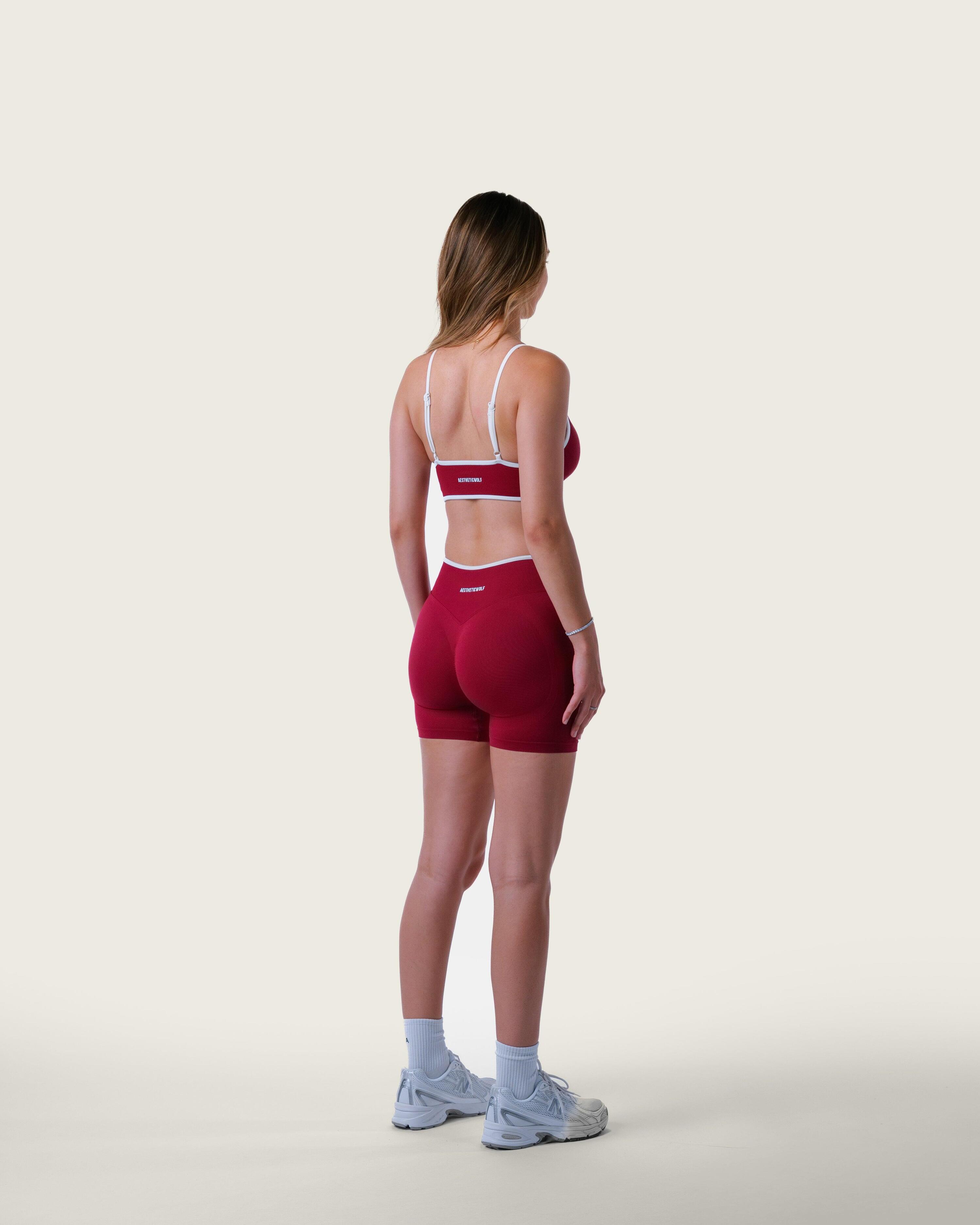 Dames sportbeha met ronde hals voor pilates, yoga en krachttraining – bordeaux 2/6
