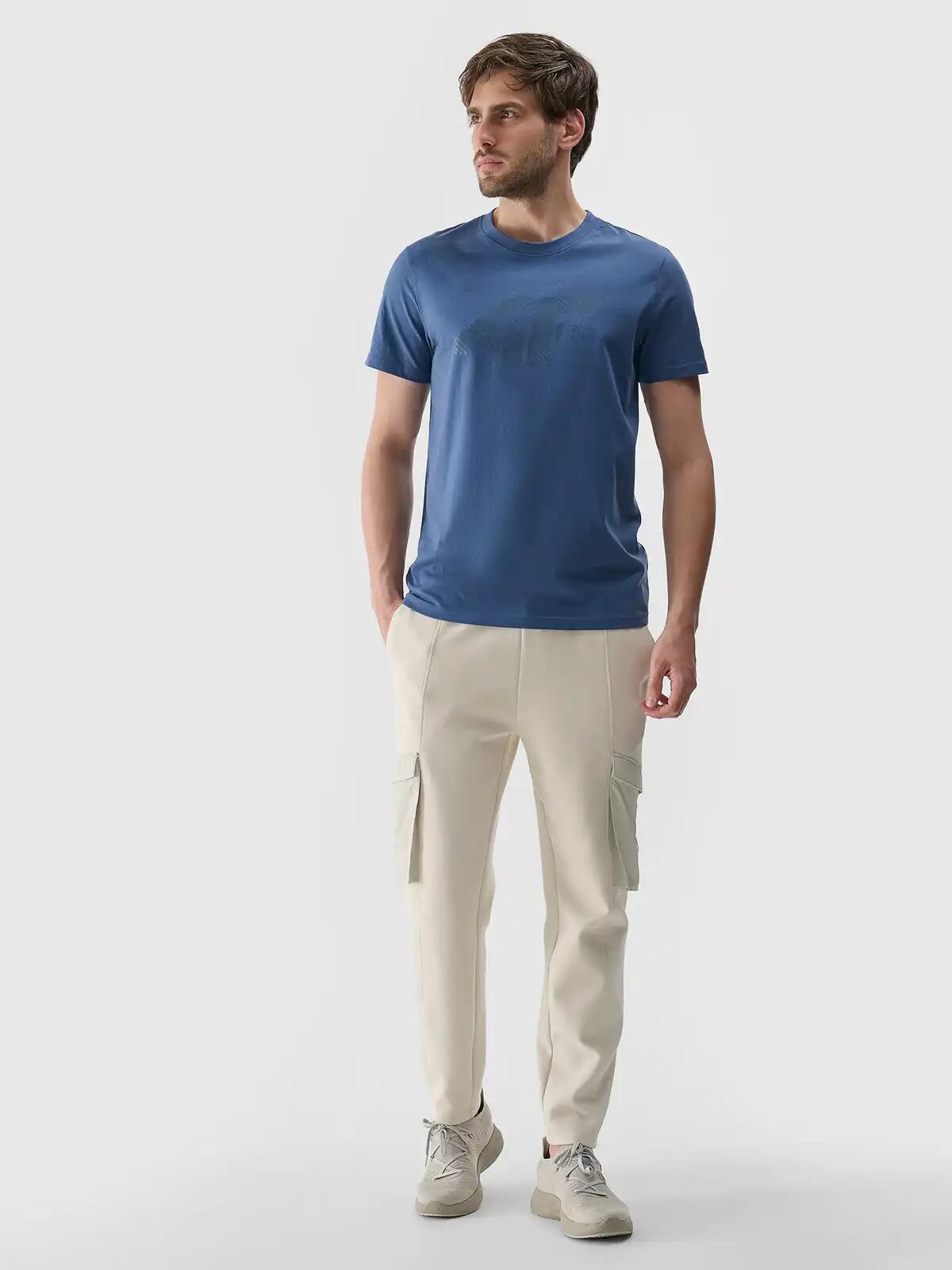 T-shirt regular z nadrukiem męski 4F 4FWMM00TTSHM2257 3/7