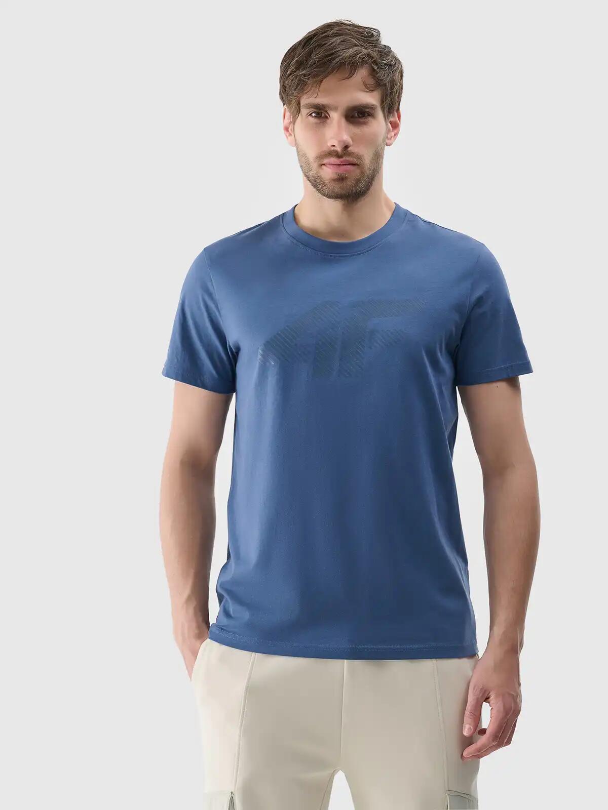 T-shirt regular z nadrukiem męski 4F 4FWMM00TTSHM2257 2/7