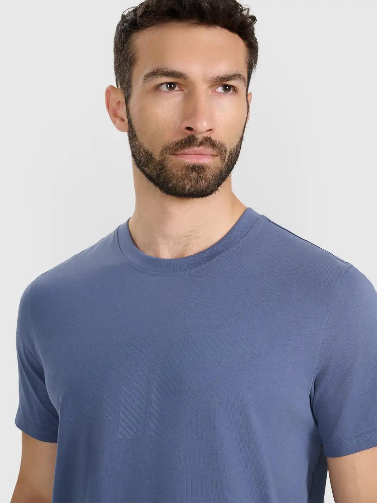 T-shirt regular z nadrukiem męski 4F 4FWMM00TTSHM2257 5/7