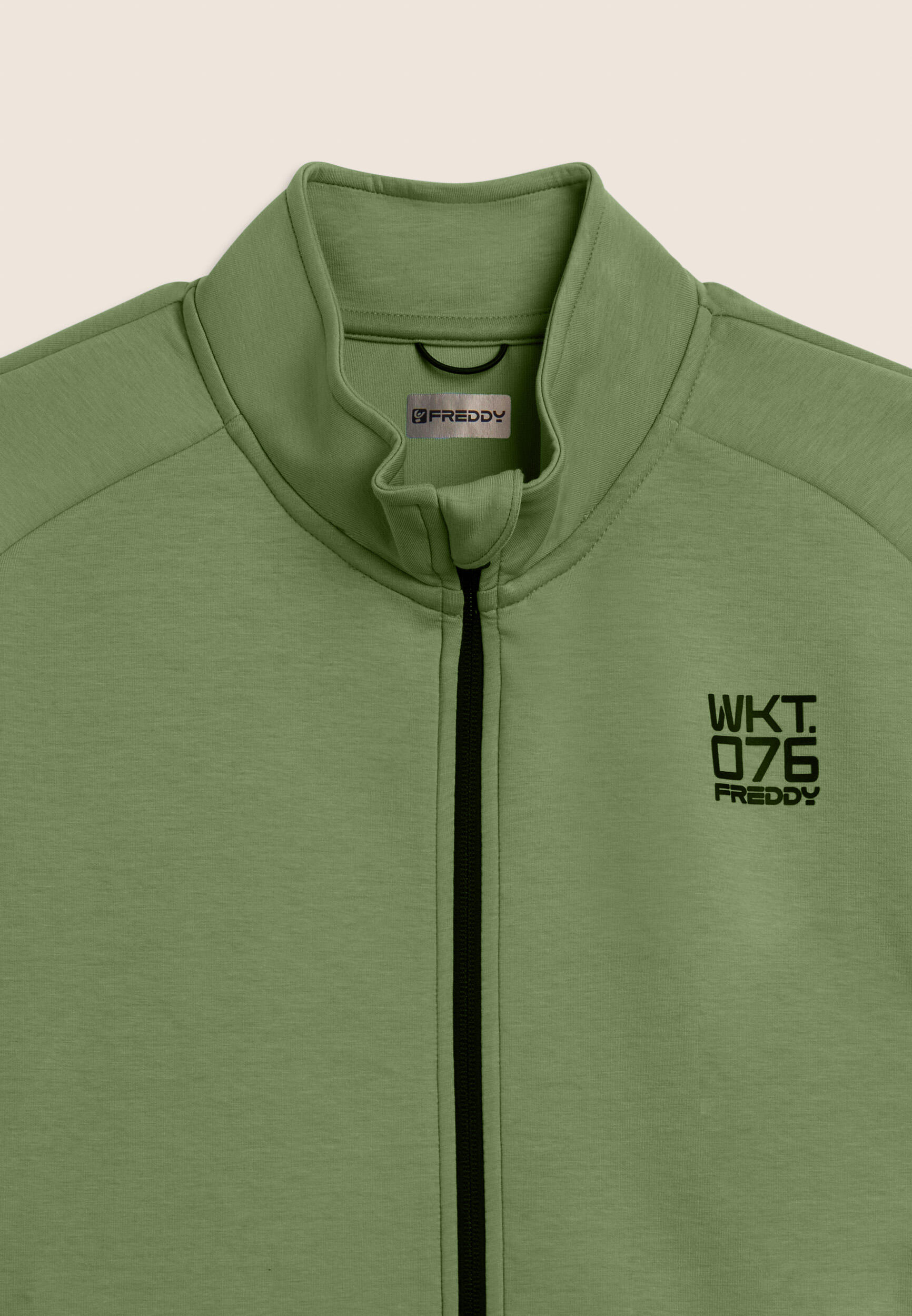Felpa full zip con collo alto in tessuto tecnico 3/3